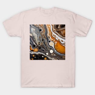 Caramel Swirls in Abstract Monochrome T-Shirt